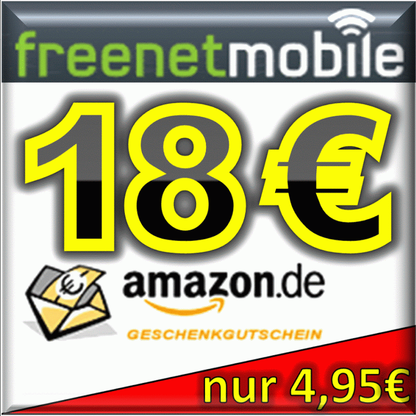 [EBAY] Nur noch wenige Tage: FreenetMobile SIM-Karte inkl. 15,- Euro Startguthaben + 18,- Euro Amazon-Gutschein für nur 4,95 Euro