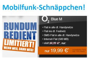 [HANDYFLASH] Allnet-Flat, SMS-Flat und 500 MB Datenflat im O2-Netz für nur 19,99 Euro monatlich!