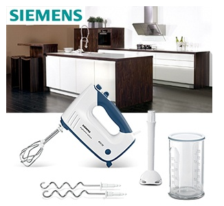 [IBOOD] Siemens Handmixer MQ96440 1 x  Messbecher, 1 x  Kunststoff-Mixer, 2 x Quirle, 2 x Edelstahl Knethaken für nur 45,90 Euro inkl. Versand