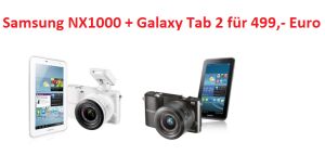 [MEINPAKET.DE] Knaller! Samsung Super-Sparpaket Digitalkamera Samsung NX1000 & Galaxy Tab 2 8GB WiFi zusammen ab 439,12 Euro ink. Versandkosten