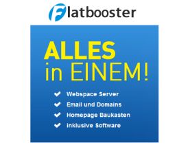 [FLATBOOSTER.COM] Web Plus Hosting-Paket inklusive .de Domain ein Jahr lang kostenlos und per Mail kündbar.