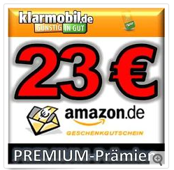 [MOBILFUNK-PÄMIEN-ÜBERSICHT] Knaller: Klarmobil Simkarten mit bis zu 23,- Euro Amazon Gutschein für nur 4,95 Euro!