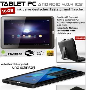 [EBAY WOW! #1] 10.1″ Android 4.0 Tablet “TP10001604TAB10” mit 1GHz Dualcore CPU für nur 149,- Euro inkl. Versandkosten!