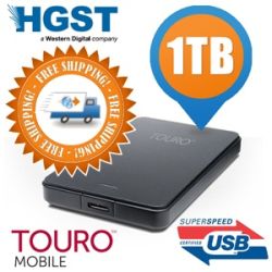 [iBOOD.DE] Hitachi HGST Touro Mobile USB 3.0 Festplatte mit 1TB Speicher für nur 69,95 Euro inkl. Versandkosten.