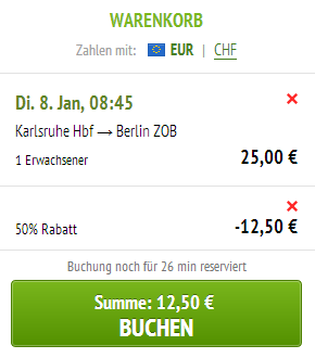 [MEINFERNBUS.DE] 50% Rabattgutschein für Fernbusreisen – z.B. Karlsruhe nach Berlin für nur 12,50 Euro pro Strecke