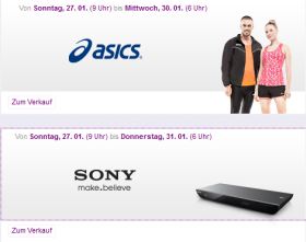 [VENTE PRIVEE] Heute seit 9:00 Uhr! Sale für Sony Unterhaltungselektronik und Asics Sportartikel!
