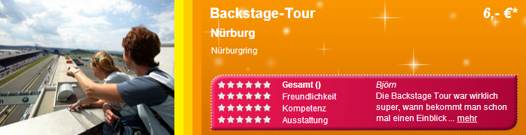 [MYDAYS] TIPP! Ca. 1,5 stündige Backstage-Tour am Nürburgring für nur 1,- Euro dank Gutscheincode