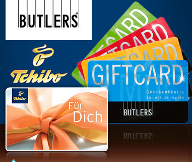 [DAIYLDEAL] Schnell sein! 40,- Euro Geschenkkarte für Tchibo und eine 20,- Euro Geschenkkarte für Butlers für zusammen nur 35,- Euro