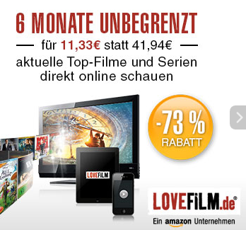 [DAILYDEAL] Noch 1 Tag! 6 Monate Lovefilm als Streaming-Paket für nur 11,33 Euro – statt 41,94 Euro!