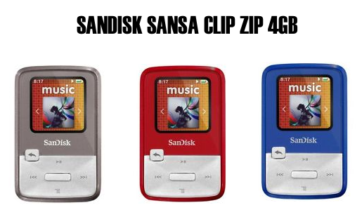 [EBAY] Sandisk Sansa Clip Zip 4GB MP3-Player in grau, blau oder rot (refurbished) für je nur 23,99 Euro inkl. Versand