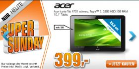 [SATURN SUPER SUNDAY] ACER Acer Iconia Tab A701 32GB mit 3G für nur 399,- Euro!