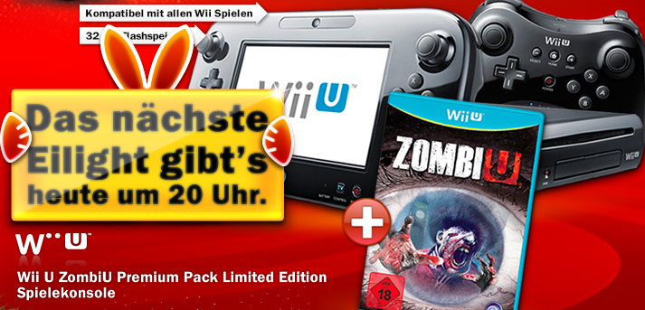 [MEDIAMARKT] Ab 20:00 Uhr! Wii U – Konsole als ZombiU Premium Pack für nur 279,- Euro