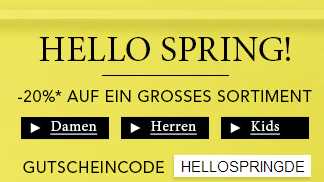 [ZALANDO] Hello Spring Aktion! Durch Gutscheincode 20% Rabatt auf ein großes Sortiment