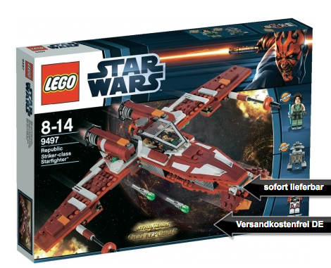 [SMDV.DE] Lego Star Wars Republic Striker-class Starfighter (9497) für nur 30,98 Euro inkl. Versandkosten!