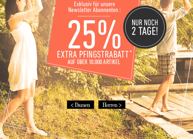 [DRESS-FOR-LESS] Nur 2 Tage! 25% Extrarabatt für Newsletterabonnenten + 10,- Euro Newslettergutschein