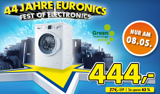 [EURONICS] Bosch WAQ28421 A+++ Waschmaschine mit 7kg Fassungsvermögen für nur 444,- Euro