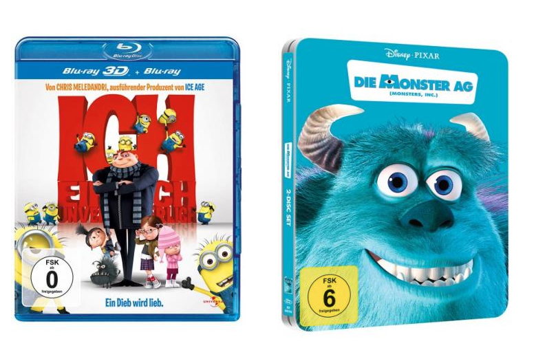 [MEDIA-DEALER.DE] Steelbook-Blu-rays zum Schnäppchenpreis! Ich – einfach unverbesserlich 3D für 9,97 Euro oder Monster AG für 9,99 Euro!