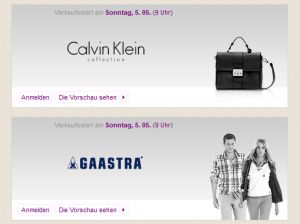 [VENTE-PRIVEE] Großer Calvin Klein und Gaastra Sale ab 9:00 Uhr – Calvin Klein Accessoires und Gaastra Klamotten zu Schnäppchenpreisen!