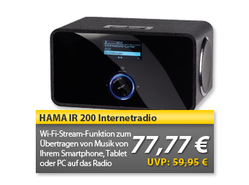 [MEINPAKET] OHA! Hama IR 200 Internet-Radio für nur 77,77 Euro + SLAZENGER Badehose für Herren in drei verschiedenen Farben  für je nur 12,99 Euro