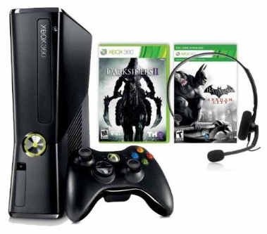 [AMAZON WAREHOUSE DEAL] Microsoft Xbox 360 Slim 250 GB inkl. Darksiders II & Batman Arkham City und einem Headset für nur 126,- Euro inkl. Versand
