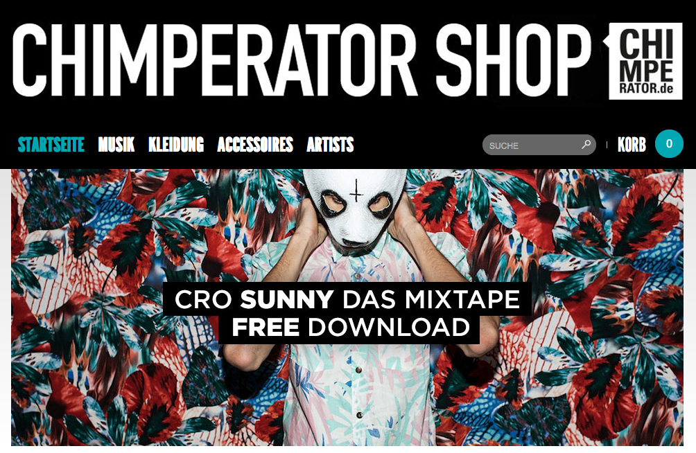 [GRATIS!] Cro Mixtape “Sunny” vollkommen kostenlos herunterladen im Chimperator-Shop + 5,- Euro Gutschein mit 20,- Euro MBW!