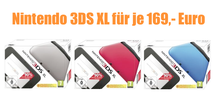 [EBAY WOW!] Nintendo 3DS XL – Konsole in verschiedenen Farben für nur 169,- Euro inkl. Versand