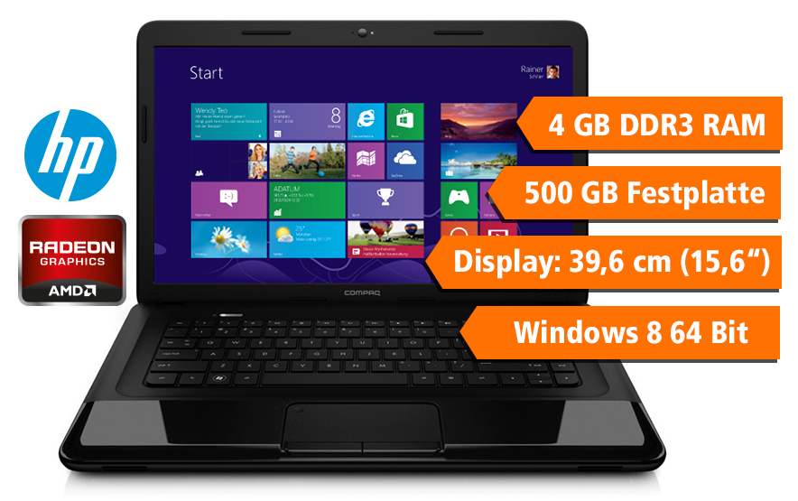 [COMPAQ] Ebay WOW! 15,6″ HP CQ58-344SG Dual-Core Notebook mit 500GB HDD, 4GB RAM und Windows 8 für nur 279,- Euro