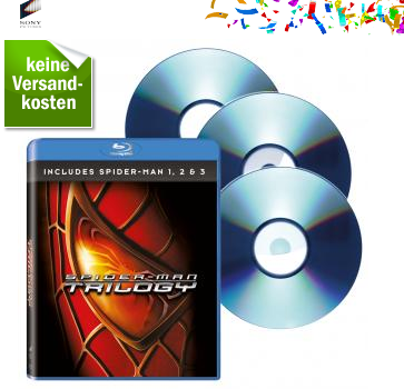 [REDCOON] Sony Pictures BD Spider-Man Trilogie (Teil 1-3 FSK12) für nur 16,99 Euro inkl. Versand