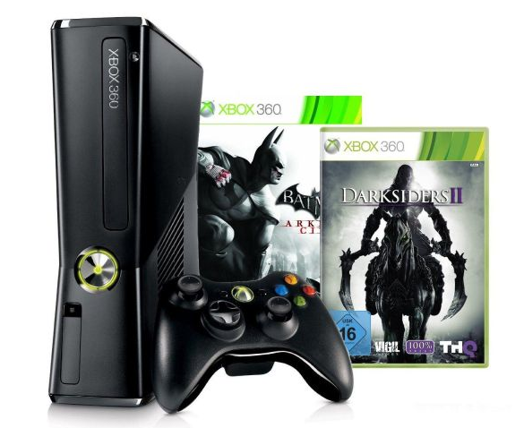 [CYBERPORT CYBERSALE] Ab 9:00 Uhr: Microsoft Xbox 360 Slim 250 GB inkl. Darksiders II & Batman Arkham City für nur 169,- Euro inkl. Versand!