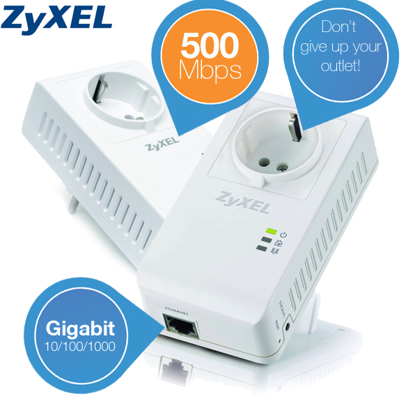 [iBOOD] ZyXEL 500 Mbps Powerline Adapter für Multiple HD Video