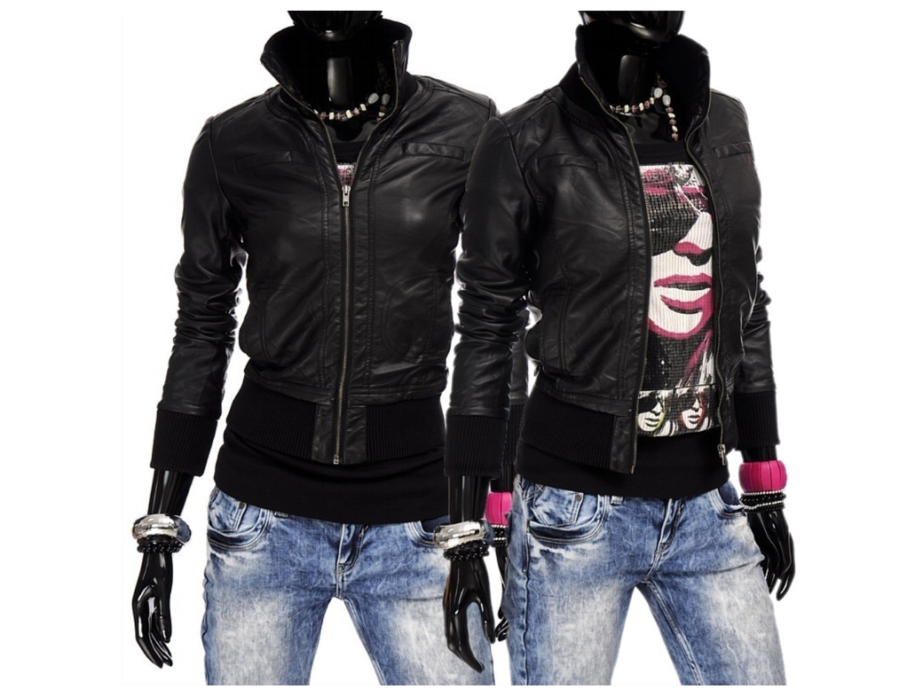 [EBAY WOW! #3] MISS 087 Damen Kunstleder-Sweatjacke in schwarz für nur 19,95 Euro inkl. Versand