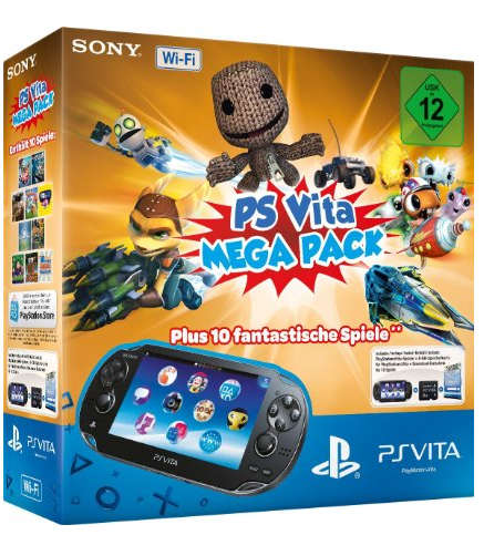 [AMAZON.DE] Sony PlayStation Vita Wifi Mega Pack mit 10 Spielen für nur 199,- Euro!