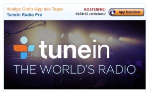 [AMAZON.DE] Gratis App im Amazon App-Shop: Onlineradio App TuneIn Radio Pro für Kindle Fire und Android komplett kostenlos!