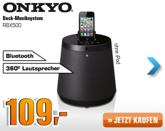 [SATURN SUPER SUNDAY] Onkyo RBX 500 B Bluetooth-360° Lautsprecher in schwarz für nur 109,- Euro!
