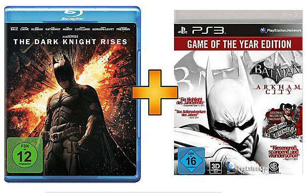 [SATURN] Tipp! Batman Arkham City (GOTY-Edition) [PS3] + Batman The Dark Knight Rises [Blu-ray] für nur 18,- Euro inkl. Filiallieferung