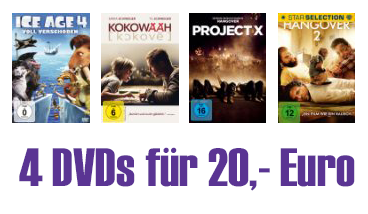 [AMAZON] Endlich wieder! Die 4 DVDs für nur 20,- Euro Aktion – mit sehr guten Filmen!