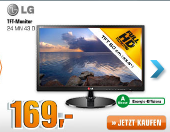 [SATURN SUPER SUNDAY] 23,6″ Full HD LED-Monitor LG 24MN43D für nur 169,- Euro!