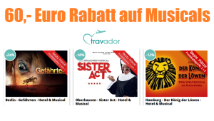 [TRAVADOR.COM] 60,- Euro Gutschein auf alle Musicals bei travador.com!