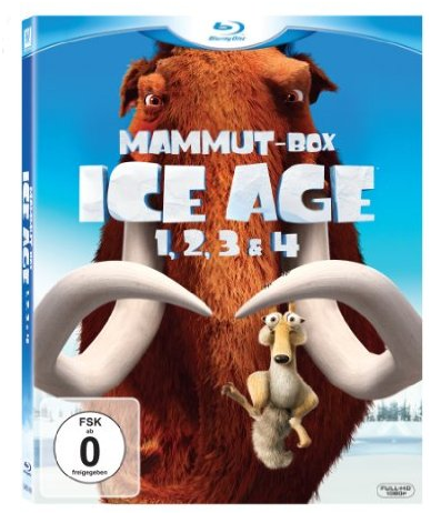 Ice Age 1, 2, 3 und 4 auf Blu-ray in der Mammut-Box für nur 16,90 Euro