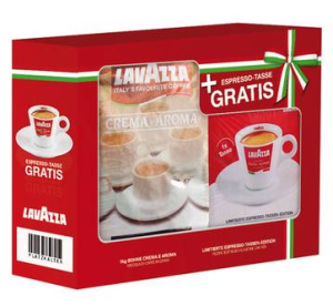 [KAUFHOF] Noch verfügbar! 5 kg Lavazza Espresso Crema e Aroma ganze Bohnen + 5 Espressotassen nur 44,95 Euro inkl. Versand (Vergleich 67,50 ohne Tassen)