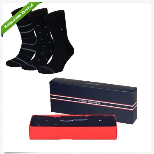[EBAY] WOW! 3 Paar Tommy Hilfiger Socken mit Geschenkbox für nur 15,99 Euro inkl. Versand