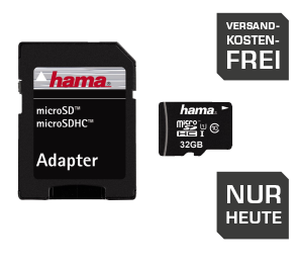[SATURN SUPER SUNDAY] Hama microSDHC 32GB Speicherkarte Class 10 für nur 19,99 Euro inkl. Versand!