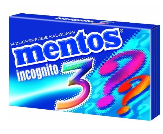 [AMAZON] Preisfehler! Mentos Gum “3” Incognito, 12er Pack (12 x 33 g) für nur 7,01 Euro bei Prime inkl. Versand