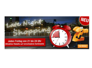 [PLUS.DE] Late Night Shopping ab 21:00 Uhr – 25,- Euro Rabattgutschein auf das Haushaltssortiment ab 100,- Euro Mindestbestelltwert!