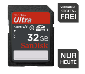 [SATURN SUPER SUNDAY] Sandisk SDHC Ultra 32GB Class 10 UHS-I 30MB/Sec für nur 15,- Euro inkl. Versand!