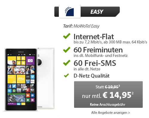 [SPARHANDY] Bis Montag! Nokia Lumia 1520 (6″ Full HD, Quadcore, 20 Megapixel) nur 457,80 Euro (Vergleich 615,-) – oder HTC One, Galaxy S4