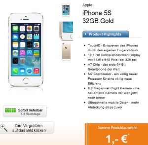 [LOGITEL.DE] Tipp! Telekom Special Allnet-Flat nur 34,95 Euro (ab 7. Monat 39,95) dazu Apple iPhone 5S 32GB in allen Farben für je nur 1,- Euro!