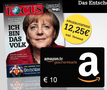 Fast gratis! Miniabo mit 5 Ausgaben “Focus” oder “Focus Money” effektiv nur 2,25 Euro bzw. 2,75 Euro