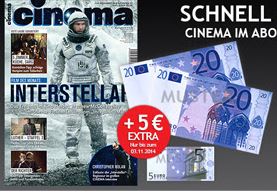 Letzte Chance! Das Magazin CINEMA ganze 13 Monate effektiv nur 10,20 Euro lesen (normal 55,20)