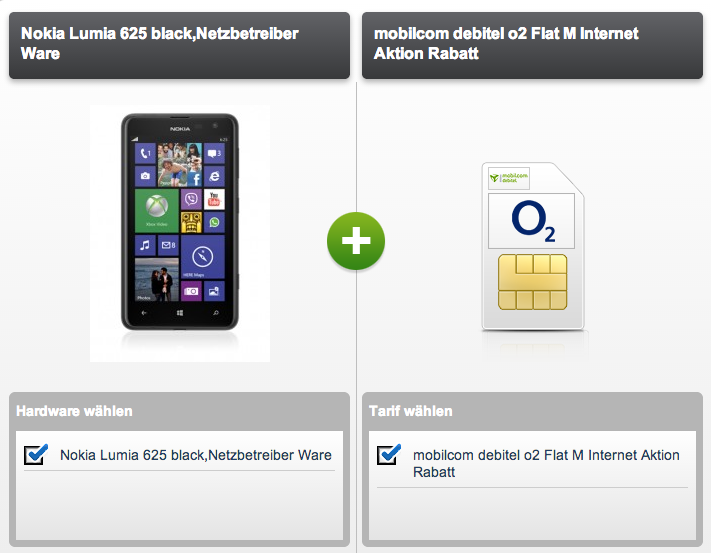 [MODEO.DE] Nokia Lumia 625 Smartphone in schwarz (Idealo: 166,- Euro) mit o2-Tarif für nur 4,95 Euro pro Monat!